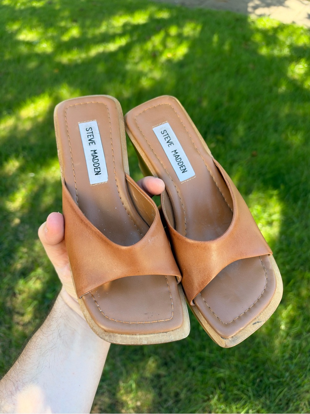 Steve Madden Cognac Leather Heels